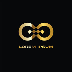 MODERN GEOMETRIC METALLIC GRAPHIC LOGO 