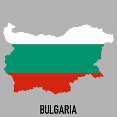 Obraz premium Map of Bulgaria with flag, vector illustration