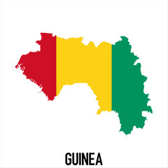 map of Guinea with flag, vector illustration