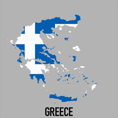 Fototapeta premium map of Greece with flag, vector illustration