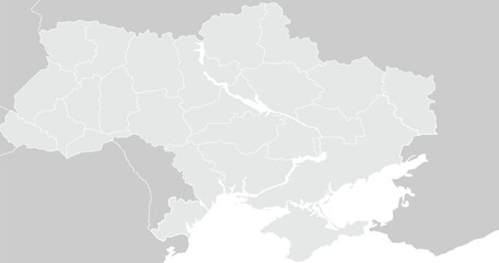 Map of Ukraine.for website layouts,background,education, precise,customizable,Travel worldwide,map silhouette backdrop,earth geography, political,reports. Grayscale style ,isolated on white background