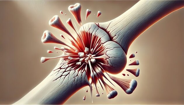 Illustration of a Comminuted Bone Fracture
