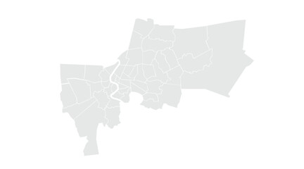 Obraz premium Map of bangkok.for website layouts,background,education, precise,customizable,Travel worldwide,map silhouette backdrop,earth geography, political,reports. Grayscale style ,isolated on white background
