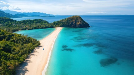 Obraz premium Aerial View of a Pristine Tropical Beach