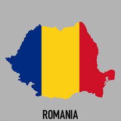 map of Romania with flag, vector illustration