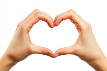 Obraz premium Hands Skillfully Forming a Beautiful Heart Symbol to Represent Love and Deep Compassion