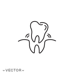 extraction tooth icon, tooth doctor, removal wisdom teeth, thin line symbol isolated on white background, editable stroke eps 10 vector illustration