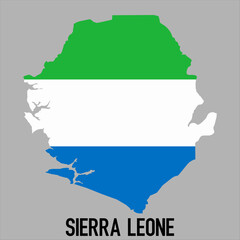 Fototapeta premium map of Sierra Leone with flag, vector illustration
