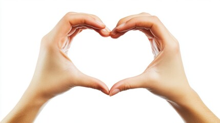 Obraz premium Hands Skillfully Forming a Beautiful Heart Symbol to Represent Love and Deep Compassion