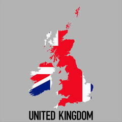 map of United Kingdom with flag, vector illustration