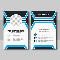 Modern ID card design template. Corporate identity card design. Professional employee id card. Vector