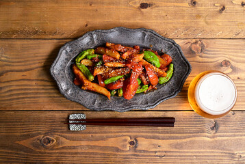 トマトとちくわのコチュジャン炒め