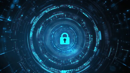 Fototapeta premium Digital Security: A Padlock in a Cyber World