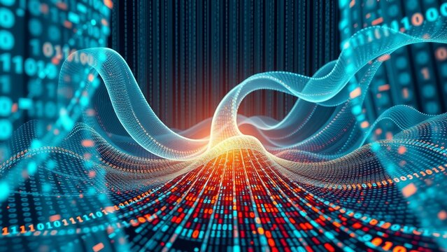 Abstract digital binary code background