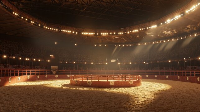 Illuminated Circus Arena Awaits the Next Spectacular Performance