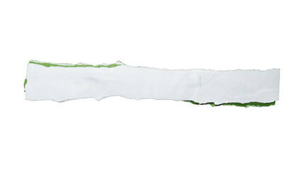 Torn white and green paper for using as a text box