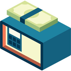 Metal Bank Safe Illustration