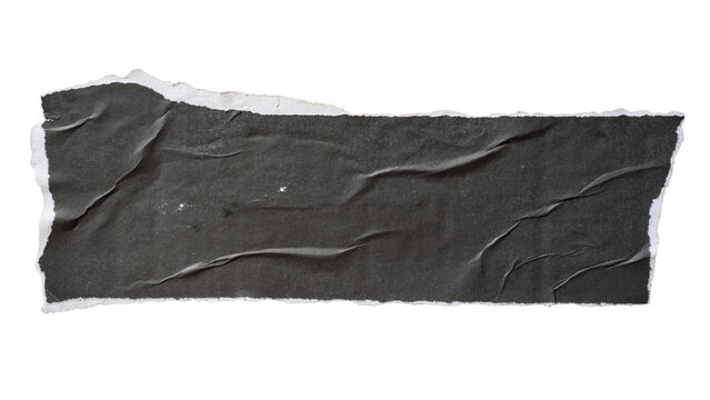 Torn rectangle black paper for using as text box