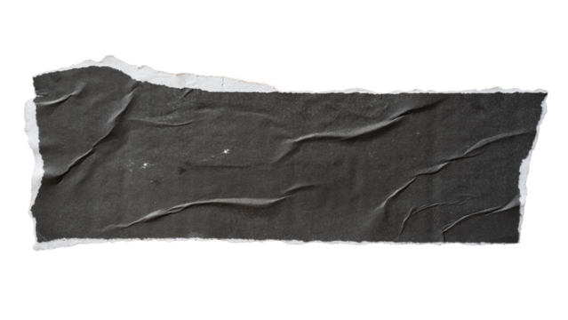 Torn rectangle black paper for using as text box