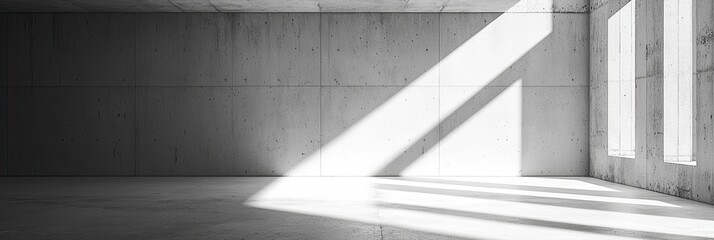 Fototapeta premium Abstract empty concrete interior with sunlight and shadows