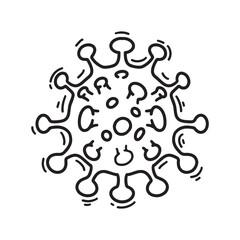 Hand Drawn Virus Outline Illustration