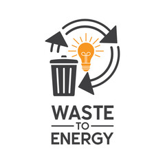 illustration of waste to energy, vector art.
