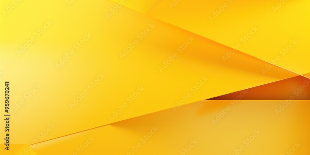 Wall mural yellow background with geometric shapes and shadows, creating an abstract modern design for corporat