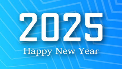 2025 Happy New Year on colorful background