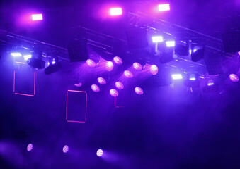 Fototapeta premium Blue light at a concert. Abstract background