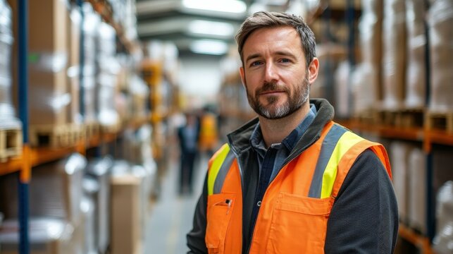 Warehouse Worker in Safety Vest  Portrait