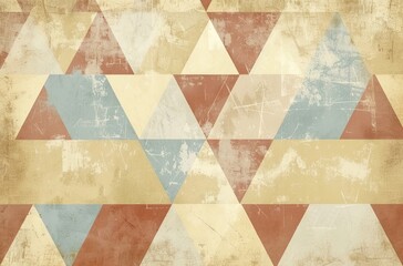 Abstract pastel triangle background, seamless geometric pattern, peach and brown, textured design