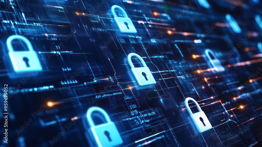 Poster cybersecurity and digital security: protecting data in the digital age