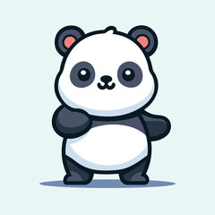 Fototapeta premium Kawaii panda cartoon vector illustration in flat style