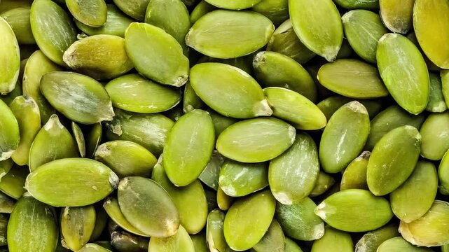 Pumpkin seeds pepita texture background realistic 3d render animation sequence
