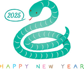 Fototapeta premium 2025年 年賀状素材 巳年