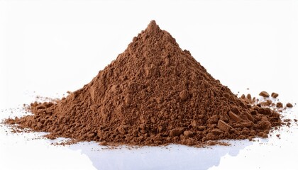 Cocoa Powder Pile: Clean Presentation Against White Background"