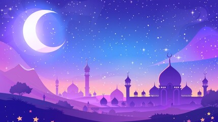Naklejka premium Flat background for islamic eid al-adha celebration