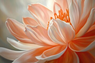 Obraz premium Oil painting depicting a stunning flower with selective focus capturing the essence of floral beauty through photography