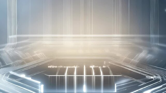 Abstract Technology Background with Digital Lines and Lights