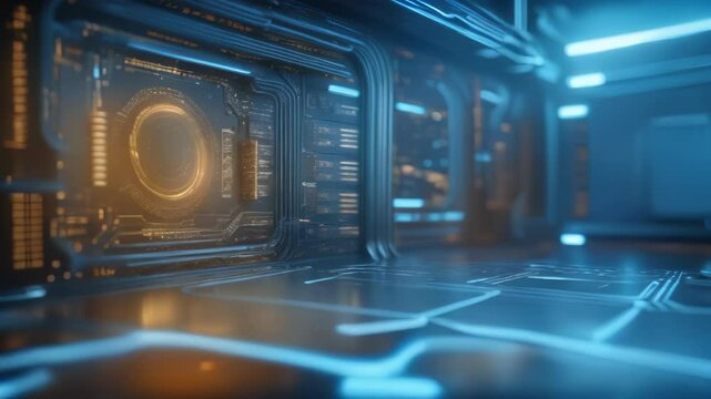 Futuristic Technology Background with Digital Circuit Board Animation