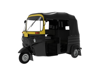 Black Auto Rickshaw or TukTuk transperant background 