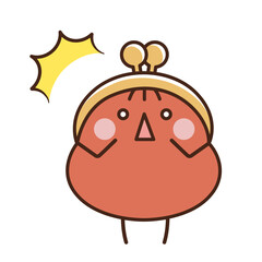 ビックリしているがま口財布