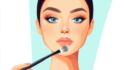 Explore flattering contour techniques for long faces with modern illustrations. Perfect your makeup skills with this guide