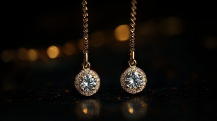 Gold Diamond Earrings