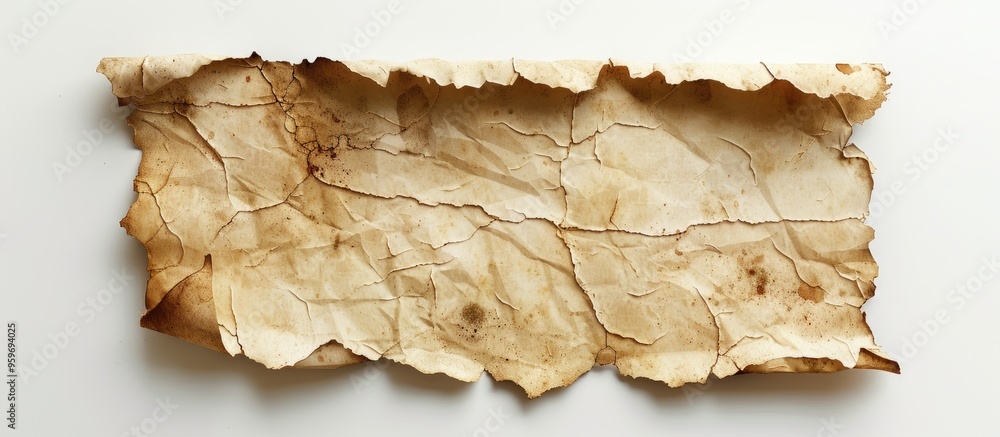 Aufkleber Aged paper isolated on a white background. with copy space image. Place for adding text or design