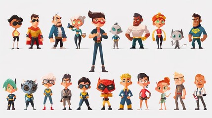 Stunning Working Cartoon Characters: A Fun and Lively Workplace Vision. Showcasing Creativity and Energy.