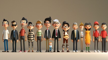 Stunning Working Cartoon Characters: A Fun and Lively Workplace Vision. Showcasing Creativity and Energy.