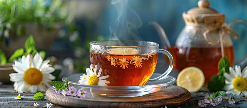 Flavored tea with various flavor options. with copy space image. Place for adding text or design