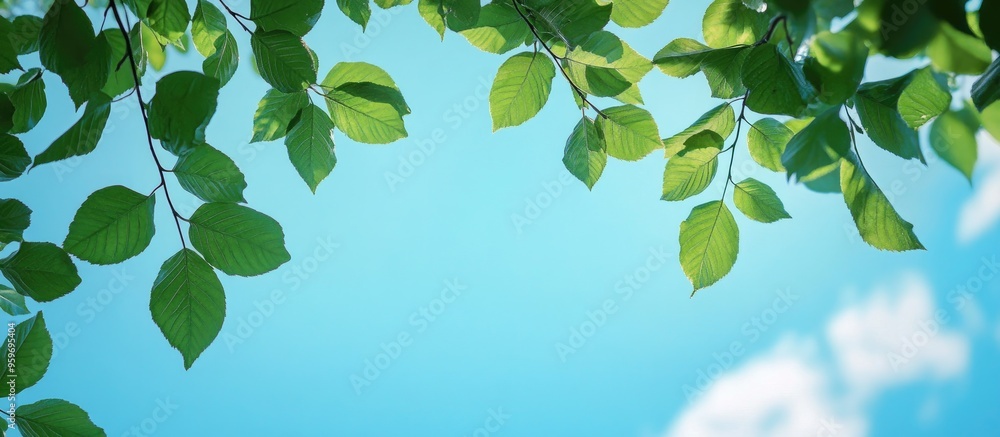 Leinwandbilder leaves and the sky. with copy space image. place for adding text or design
