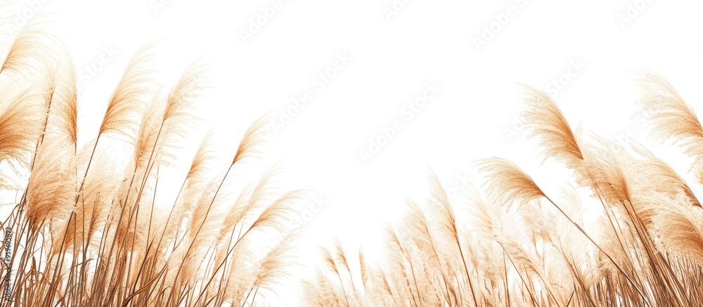 Poster japanese pampas grass in late autumn background material for the season. with copy space image. plac